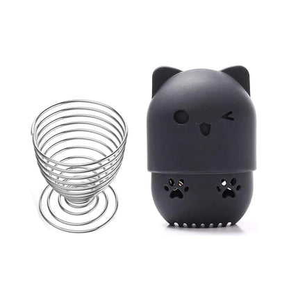 Makeup Sponge Holder Beauty Sponge Holder + Makeup Blender Travel Case Beauty Sponge Blender Drying Stand & Storage Containers - Black + Silver