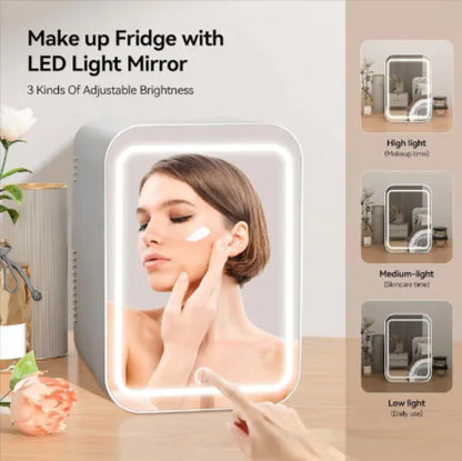 Mini Beauty Fridge with Mirror Light