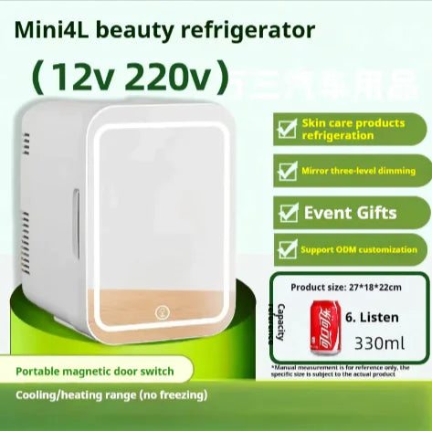 Mini Beauty Fridge with Mirror Light